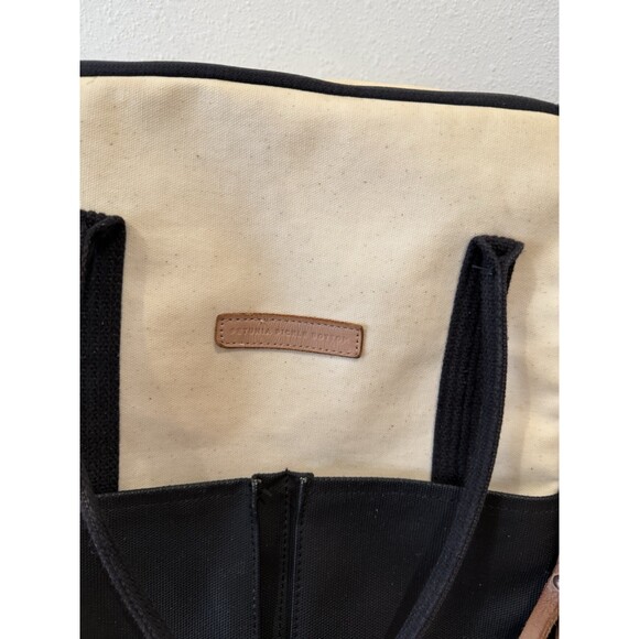 Petunia Pickle Bottom Boxy Backpack Canvas Cream Black Baby Diaper Bag - Picture 2 of 10